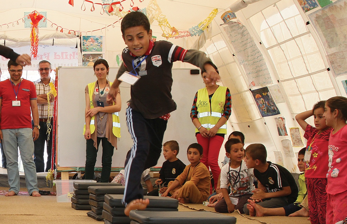 Children displaced by ISIS attend child support centers run by CRS in partnership with Caritas Iraq. Photo by Kim Pozniak/CRS
